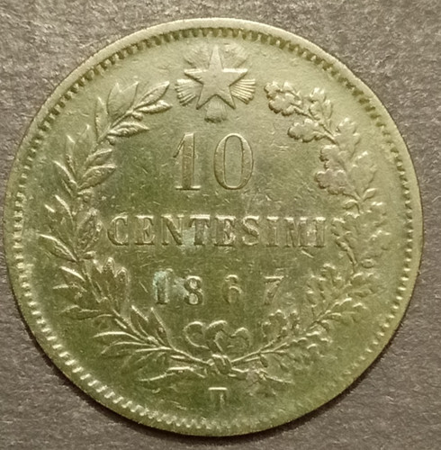 Centesimi lire valore 1867 - 10,
