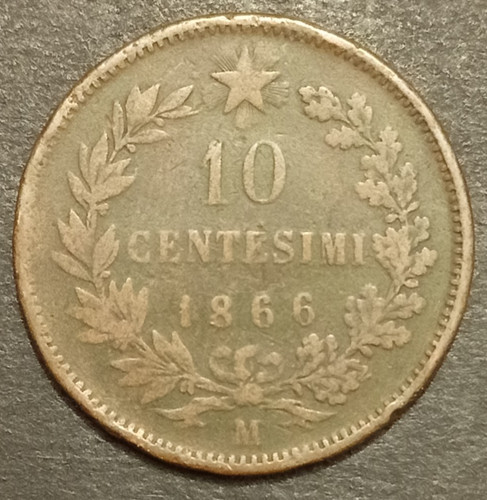 Centesimi lire valore 1866 - 10,