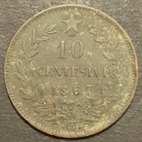 Centesimi lire valore - 10, 1867