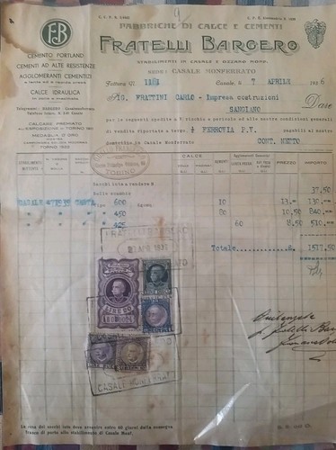 Fattura commerciale 1936