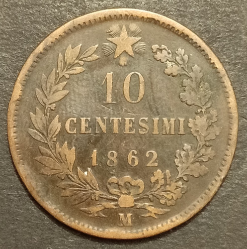 Centesimi lire valore - lire, 1862